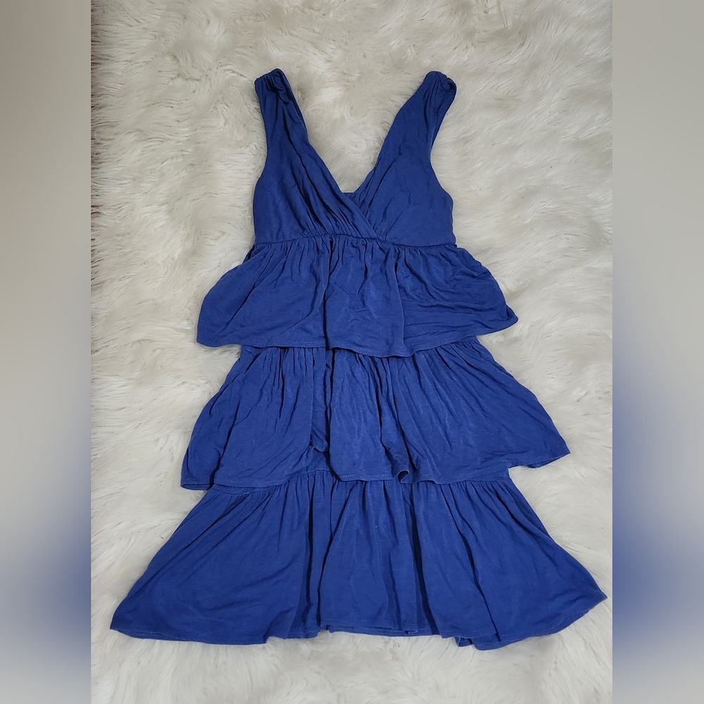 J. Crew Blue Ruffled Dress, Size XXS